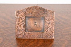 Signed Gustav Stickley Arts & Crafts Hammered Copper Calendar or Picture Frame