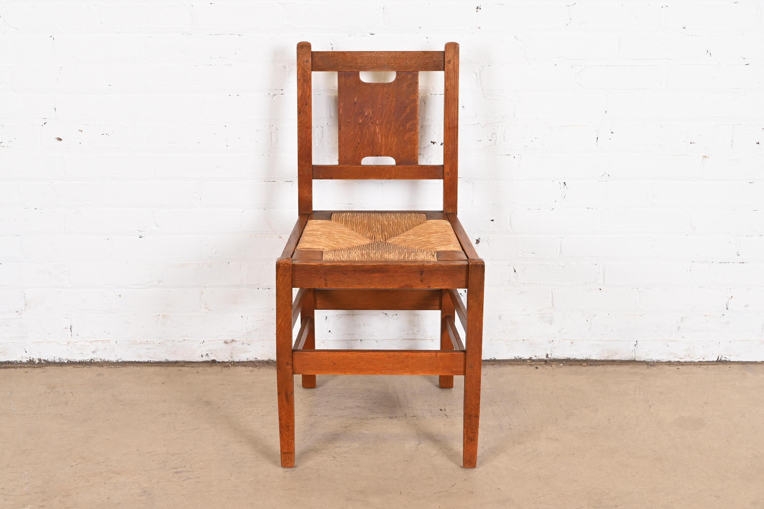 American Signed Gustav Stickley Mission Oak Arts & Crafts Desk Chair or Side Chair