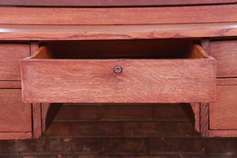 Signed Gustav Stickley Mission Oak Arts and Crafts Dressing Table