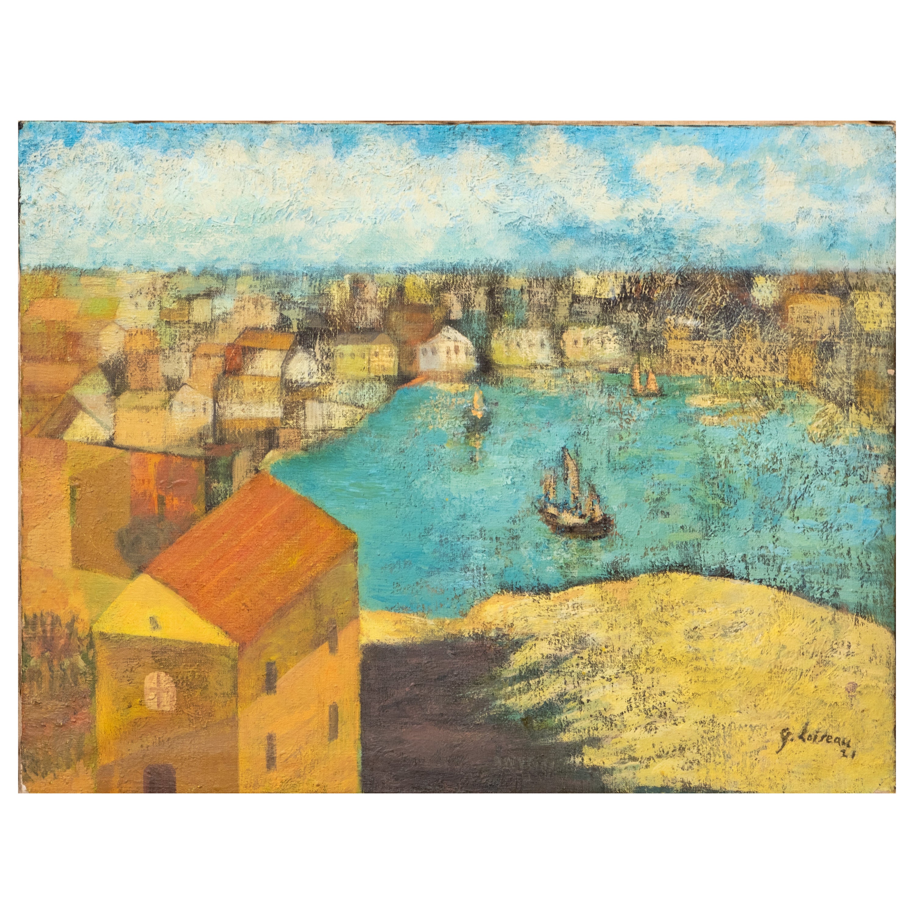 Signed Gustave Loiseau Oil Painting on Canvas, 1921