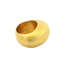 Signed H. Stern Vintage 18K "Golden Stone" Pedras Roladas Brushed Finish Ring