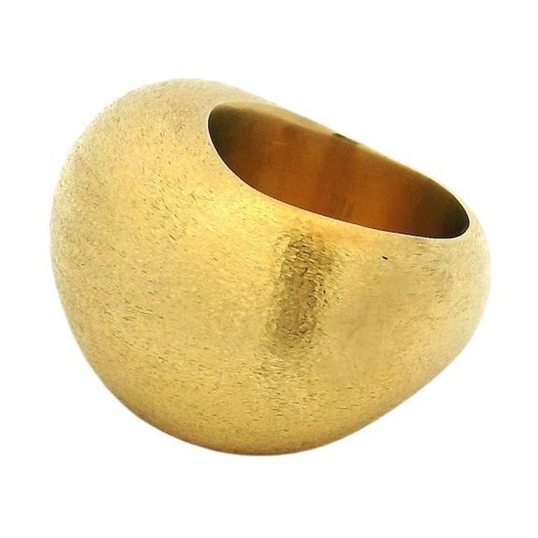 Signé H. Stern Bague Vintage 18K "Golden Stone" Pedras Roladas Brushed Finish