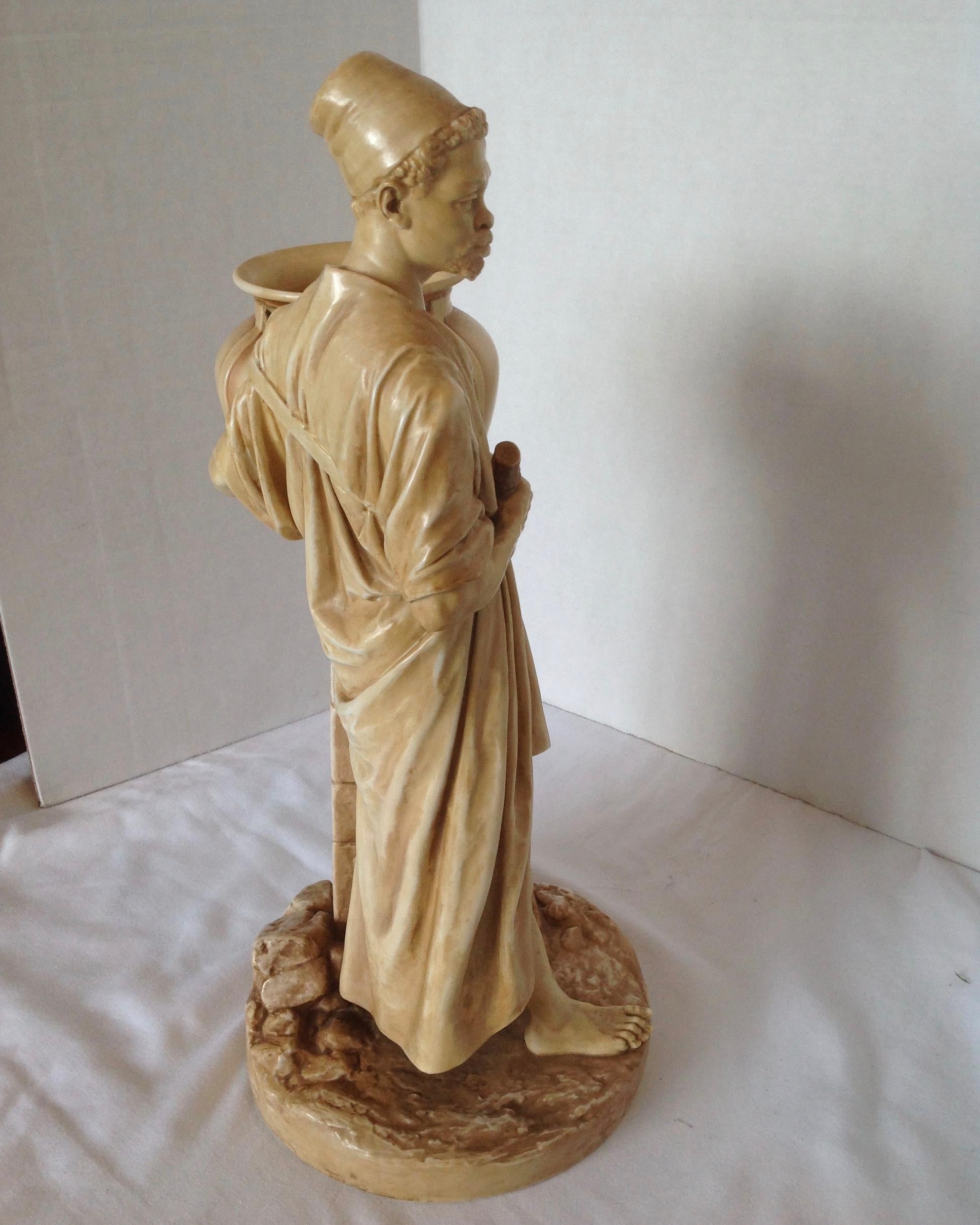 Signed Hadley 19th Century Royal Worcester Figure of a Moor In Good Condition In West Palm Beach, FL