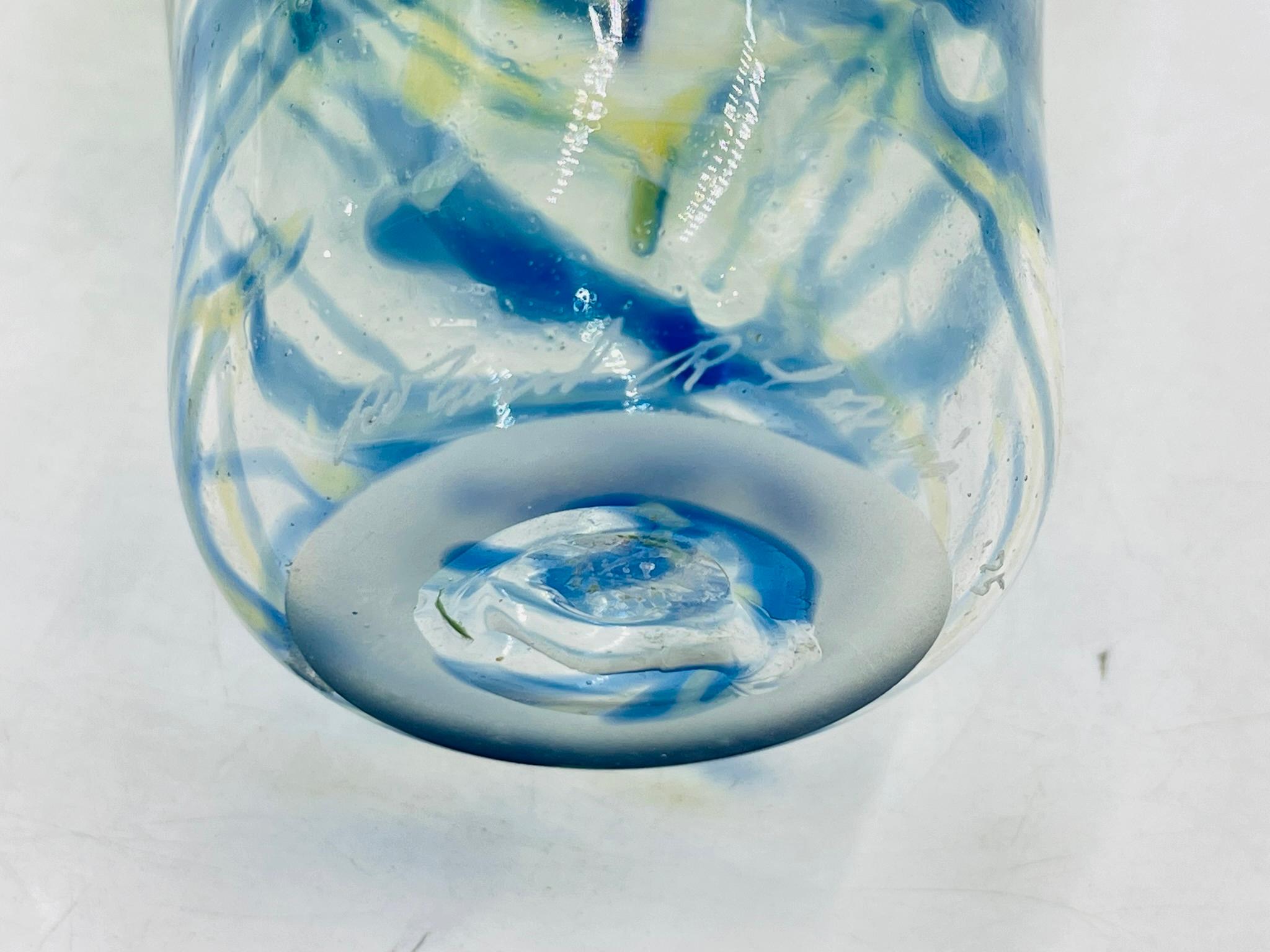 Signed Hand-Blown Art Glass Vase by Roland R. Correia, Dated 1975 For Sale 1