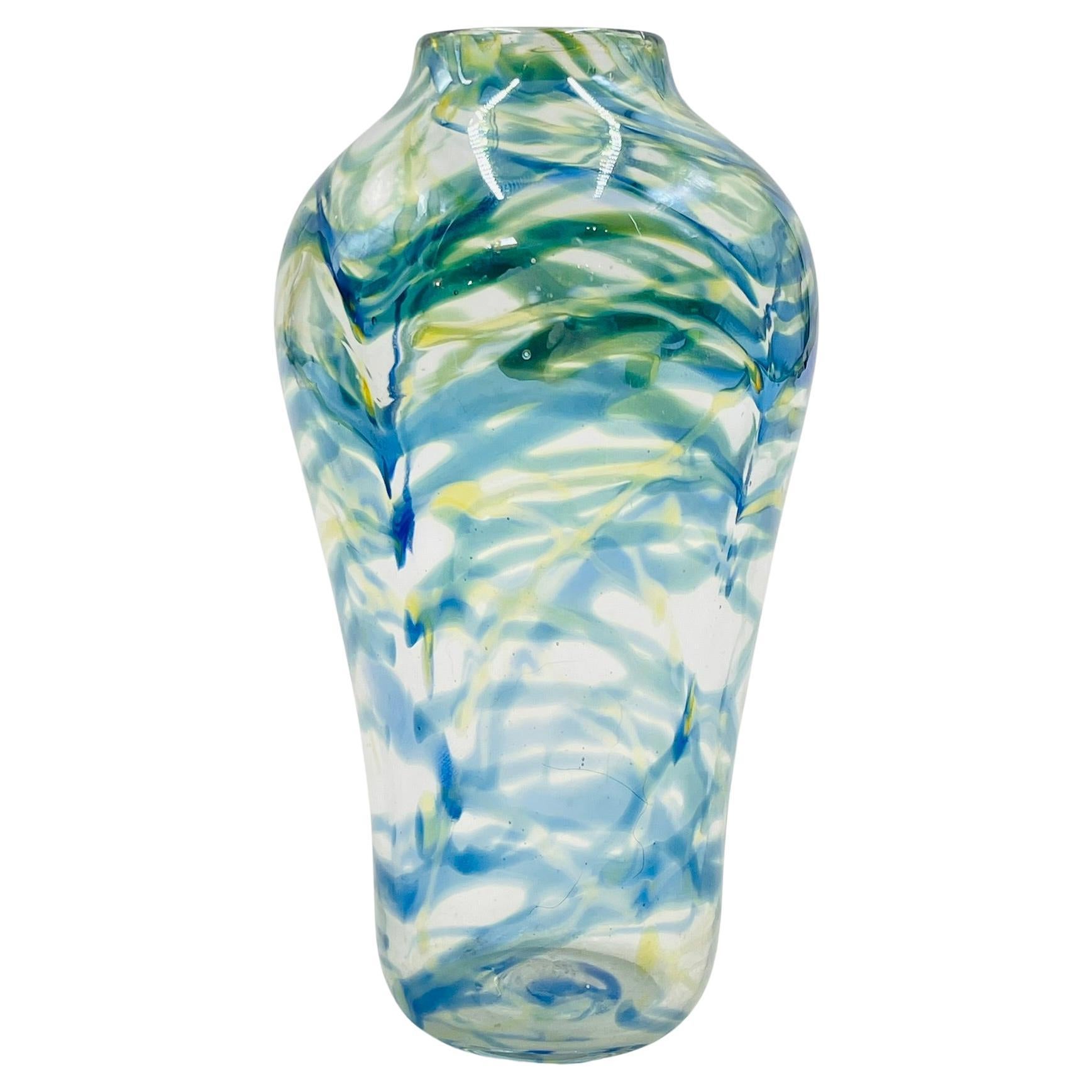 Signed Hand-Blown Art Glass Vase by Roland R. Correia, Dated 1975 For Sale