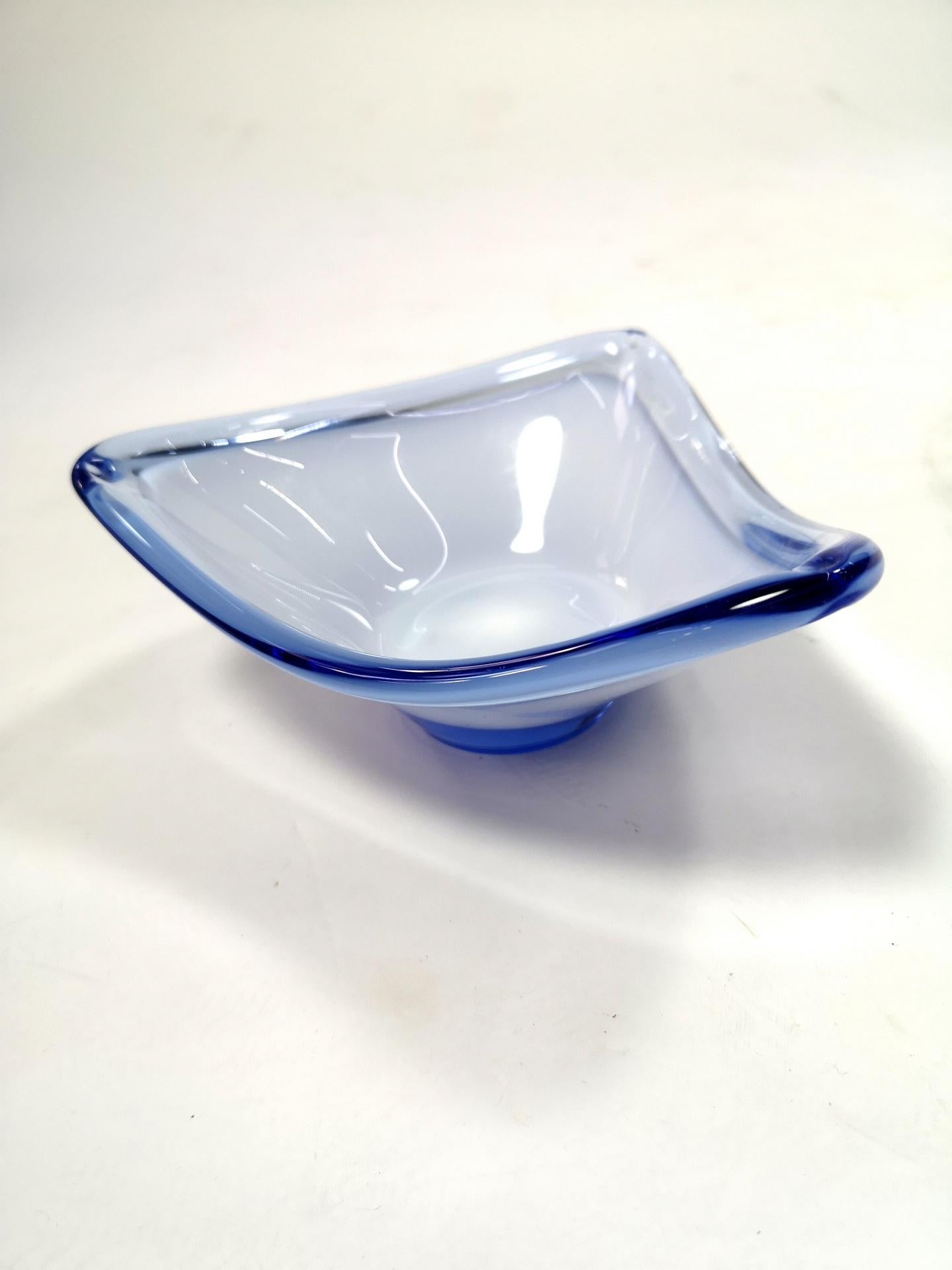 Signed, Hand Made Coquille Glass Vide-Poch, Flygsfors, Sweden, 1958 For Sale 2