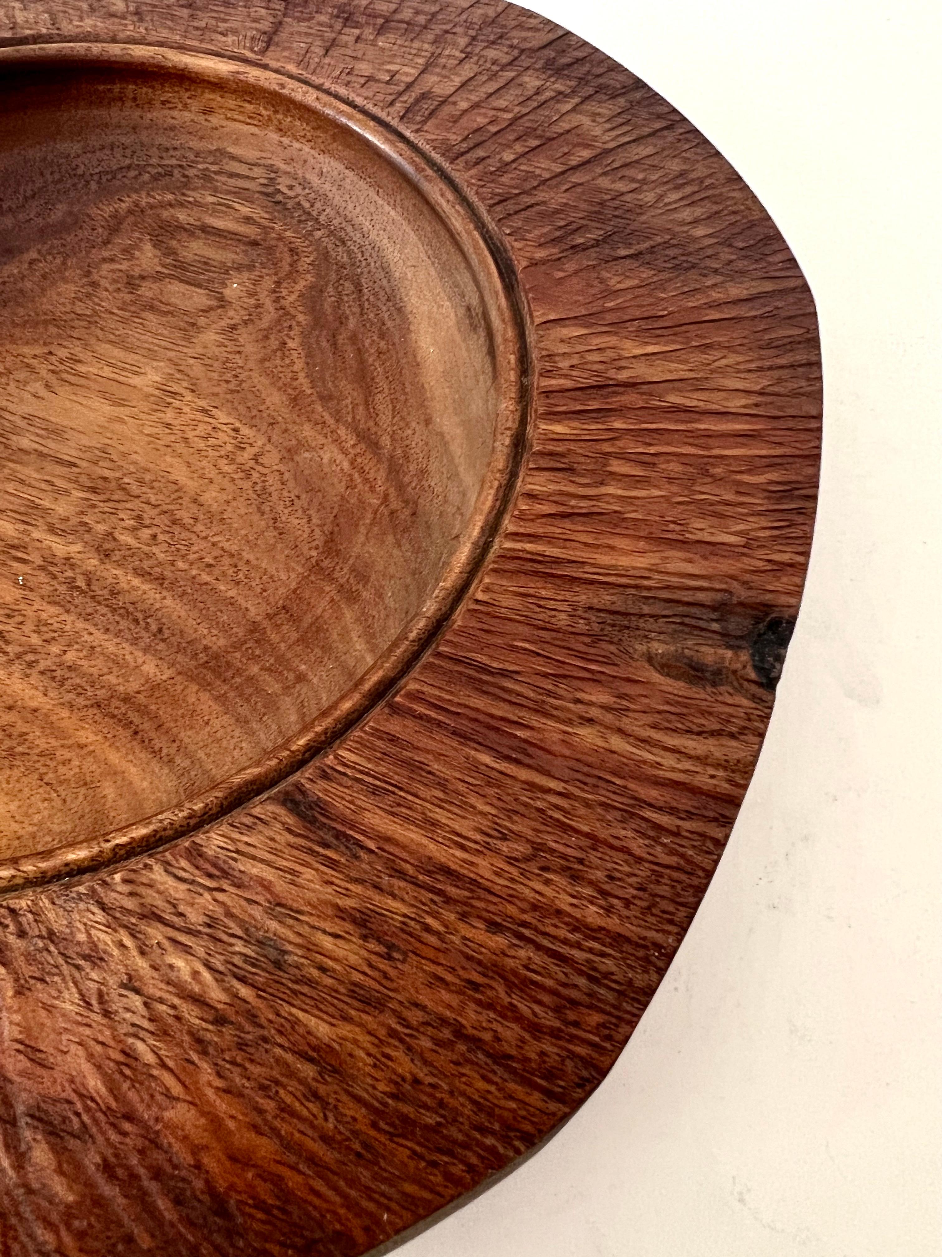 Organic Modern Signed Handmade New Zealand Blackwood Bowl with Rough Hewn Edges For Sale