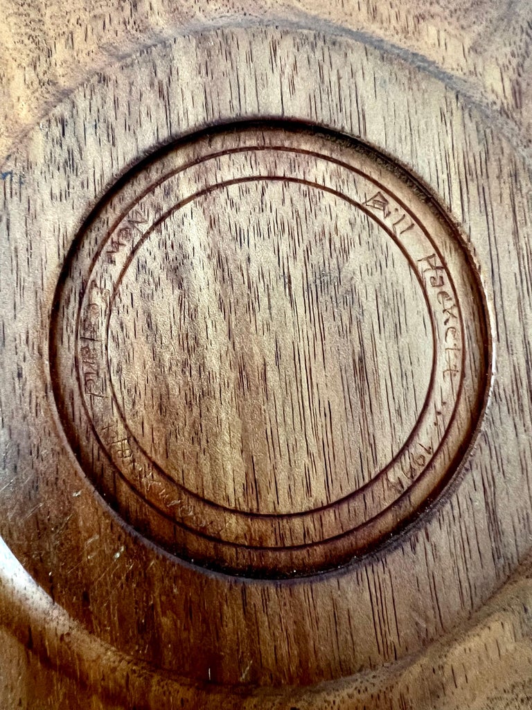 Signed Handmade New Zealand Blackwood Bowl with Rough Hewn Edges For