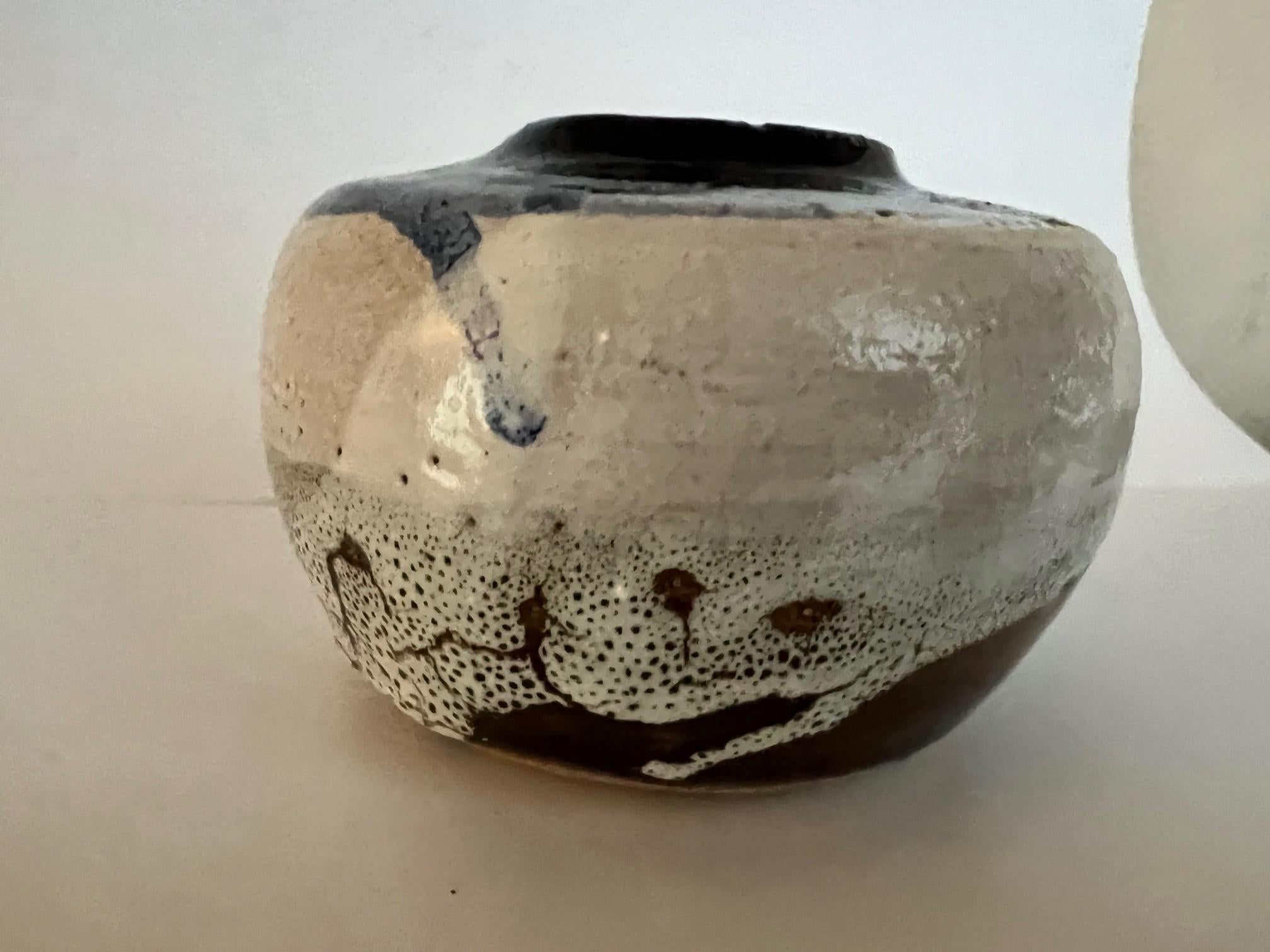 Modern Signed Hand Made Stoneware Vase For Sale