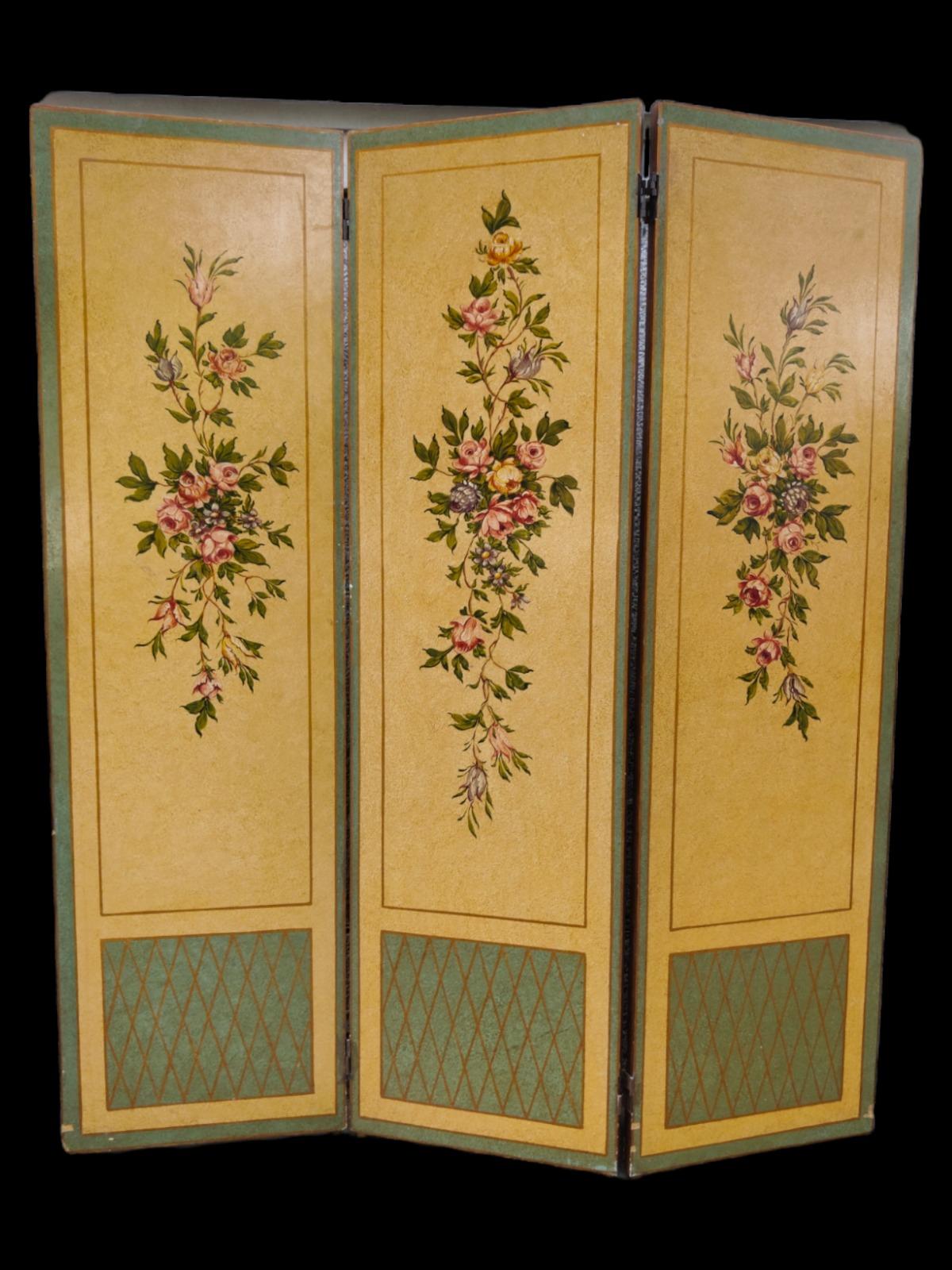German SIGNED HAND-PAINTED GERMAN SCREEN 20th Century