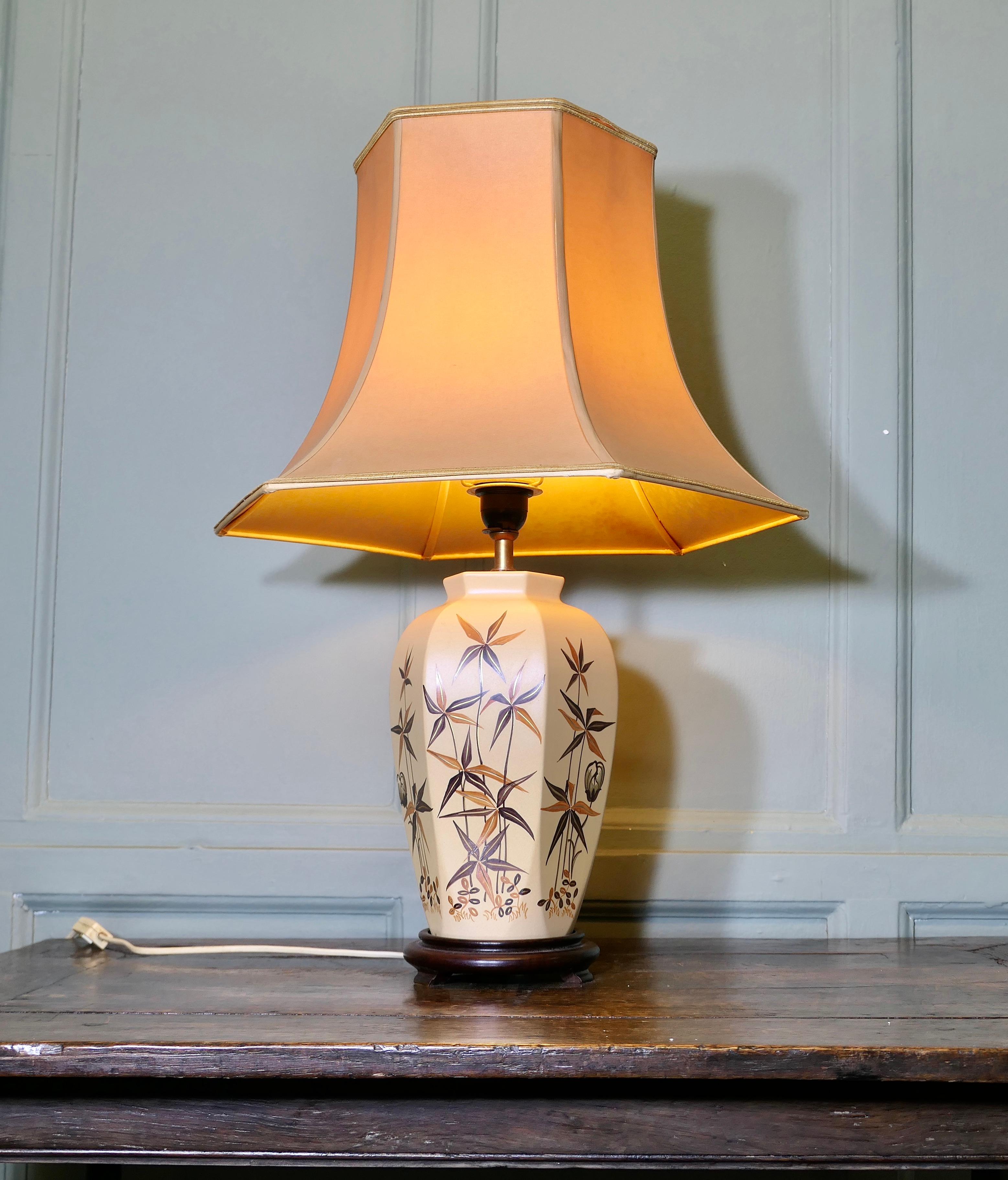 Japonisme Lampe vase peinte à la main, de style japonais   Une pièce charmante en vente