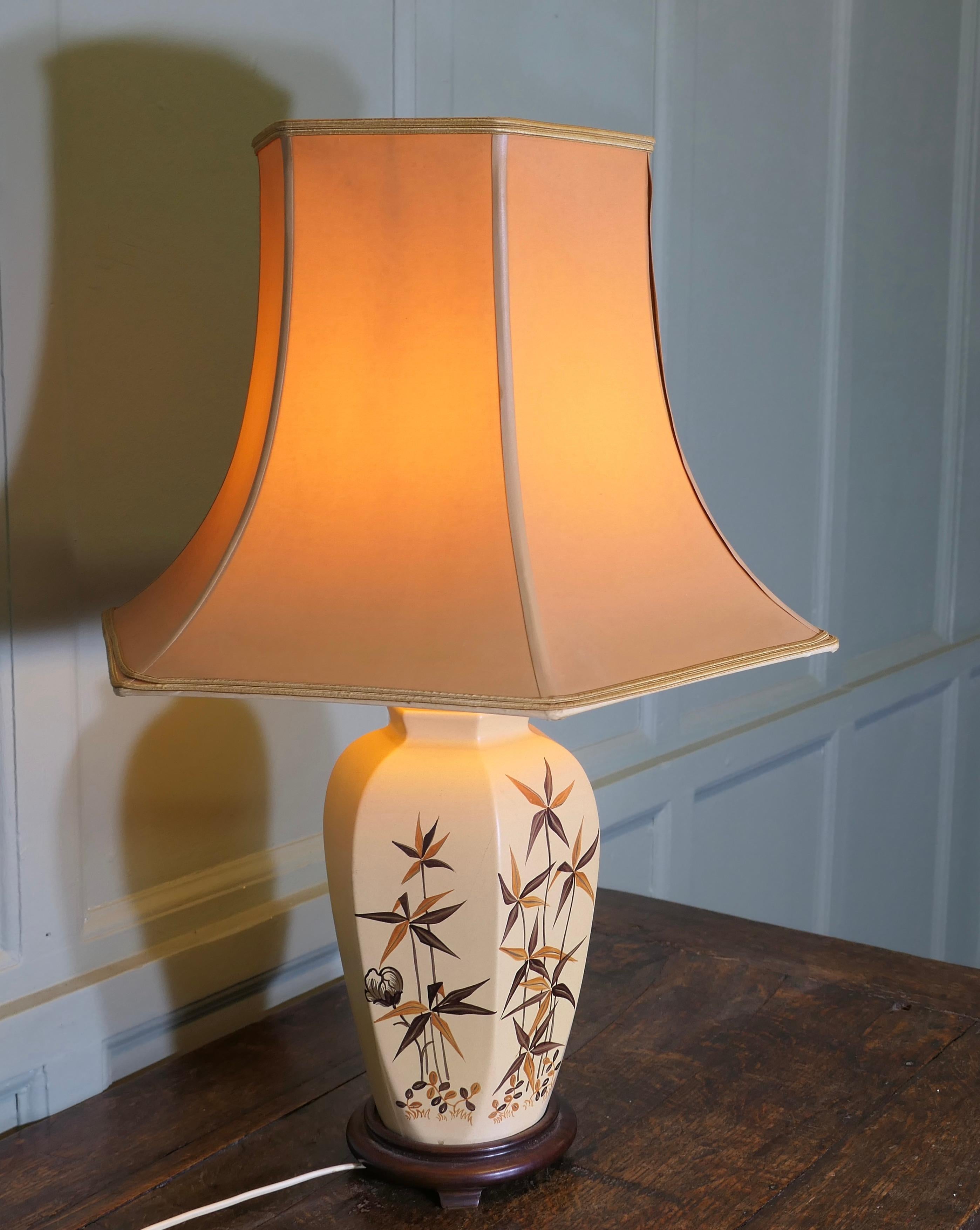 Lampe vase peinte à la main, de style japonais   Une pièce charmante Bon état - En vente à Godshill, Isle of Wight