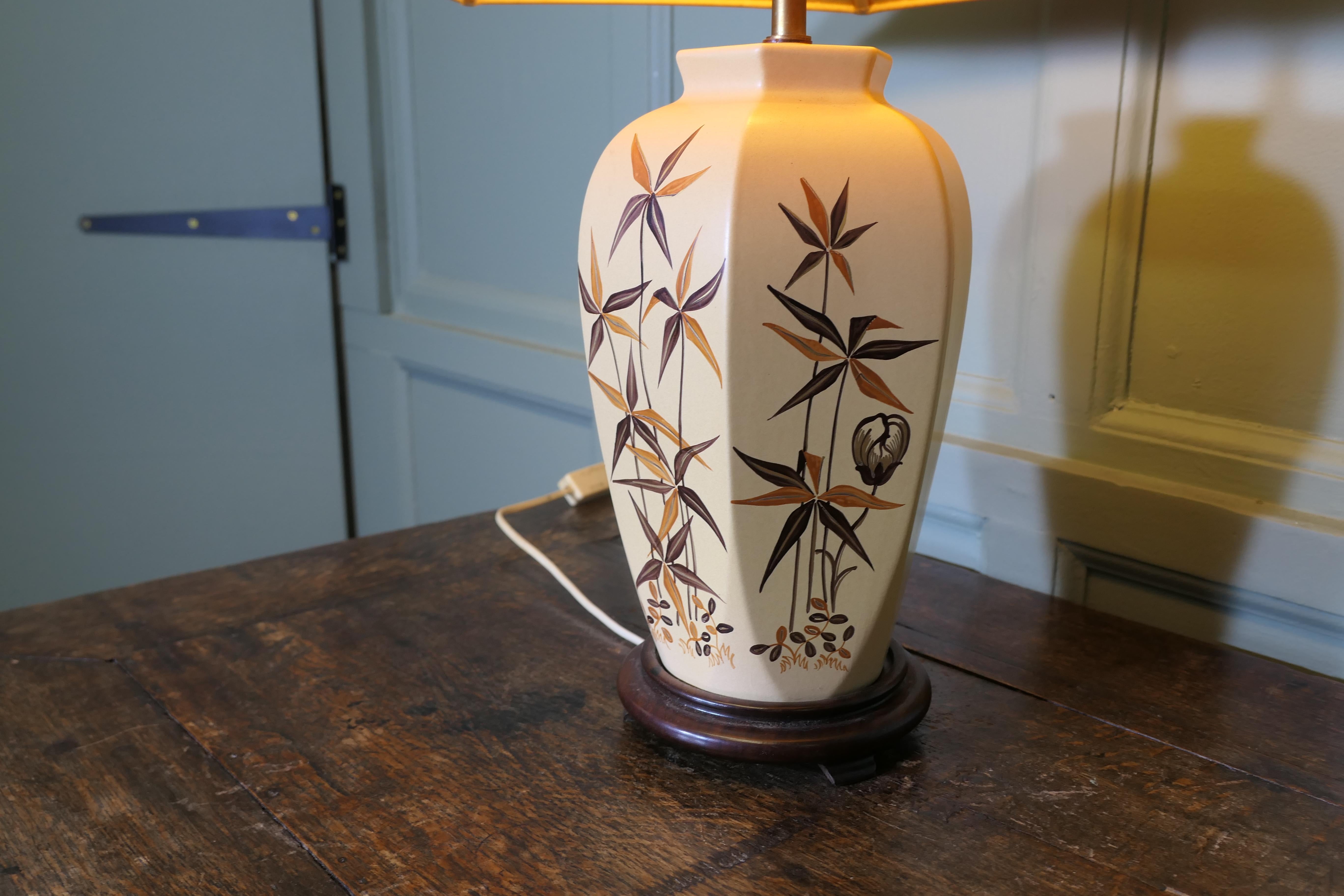Lampe vase peinte à la main, de style japonais   Une pièce charmante en vente 2