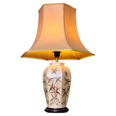 Signed Hand Painted Vase Lamp, in the Japanese Style   A Lovely piece