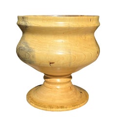 Signed Hand-Turned Burlwood Vessel, Santa Fe Studio Craft