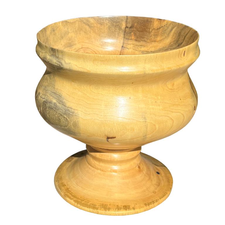 American Signed Hand-Turned Burlwood Vessel, Santa Fe Studio Craft For Sale