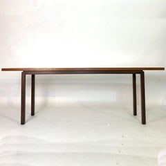 Signed Harvey Probber Console or Sofa Table in Walnut & Mahogany with Glass Top