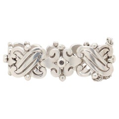 Signed Hector Aguilar Mexican Mid-Century Sterling Silver Fertility Bracelet