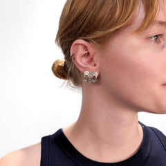 Signed Hector Aguilar Mexican Mid-Century Sterling Silver Screwback Earrings