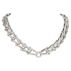 Signed Hector Aguilar Mexican Sterling Silver Bicycle Chain Link Choker Necklace