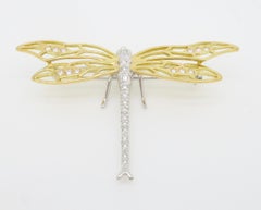 Signed Henry Dankner Diamond Dragonfly Brooch