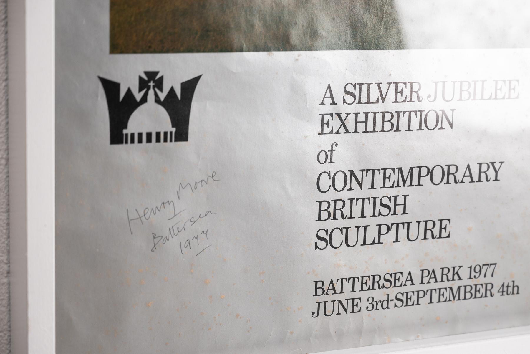 Modern Signed Henry Moore Poster for Silver Jubilee Exhibition of Sculpture 1977 For Sale