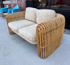 Firmado por Henry Olko. Serie «Rattan & Cane Rib», sillón de dos plazas MODERNIST