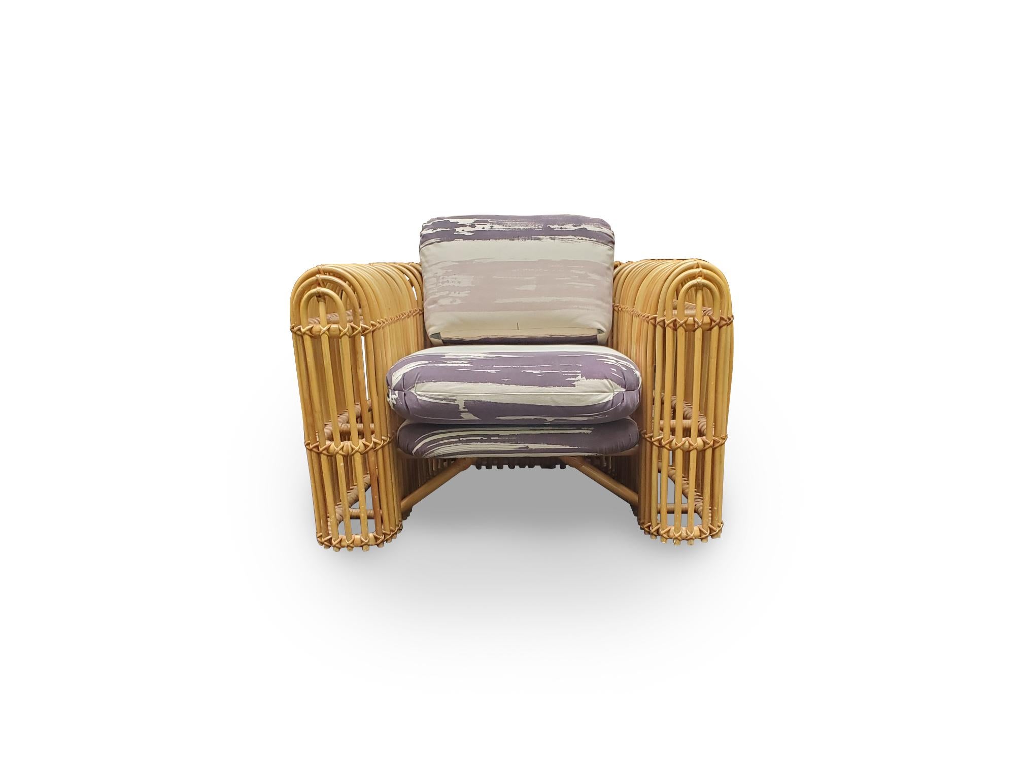 Signierter Henry Olko Rattan- und Schilfrohr-Loungesessel der Serie im Angebot 5