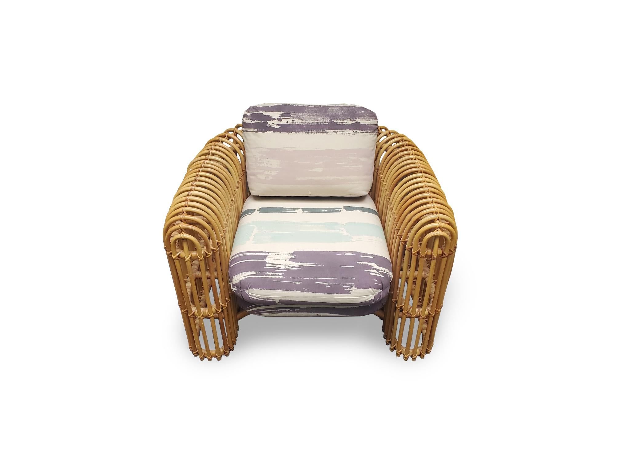 Signierter Henry Olko Rattan- und Schilfrohr-Loungesessel der Serie im Angebot 6
