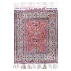 Signed Hereke Hasoglu Silk Rug - Mid 20th Century