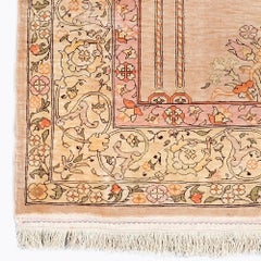 Signed Hereke Silk & Metal Thread Rug