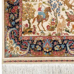 Signed Hereke Silk Rug - Mid 20th century