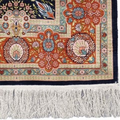 Signed Hereke Silk Rug - Mid 20th Century