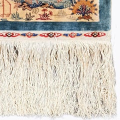 Signed Hereke Silk Rug - Mid 20th Century