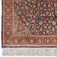 Signed Hereke Silk Rug - Mid 20th Century