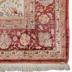 Signed Hereke Silk Rug - Mid 20th Century