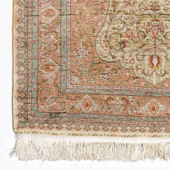 Signed Hereke Silk Rug - Mid 20th Century