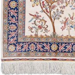 Tapis en soie signé Hereke - Milieu du 20e siècle