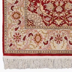 Signed Hereke Silk Rug - Mid 20th Century