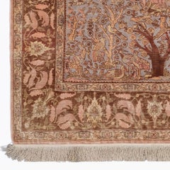 Antique Signed Hereke Silk Rug - Mid 20th Century