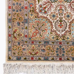 Antique Signed Hereke Silk Rug - Mid 20th Century