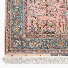 Antique Signed Hereke Silk Rug - Mid 20th Century