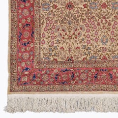 Antique Signed Hereke Silk Rug - Mid 20th Century