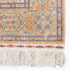 Signed Hereke Silk Rug - Mid 20th Century