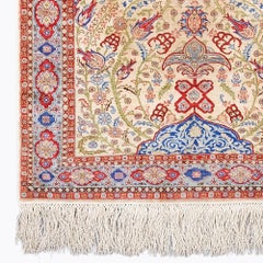 Signed Hereke Silk Rug - Mid 20th Century