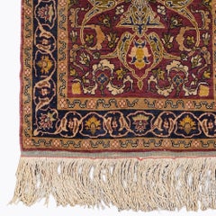 Signed Hereke Silk Rug - Mid 20th Century