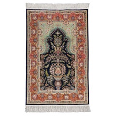 Signed Hereke Silk Rug - Mid 20th Century