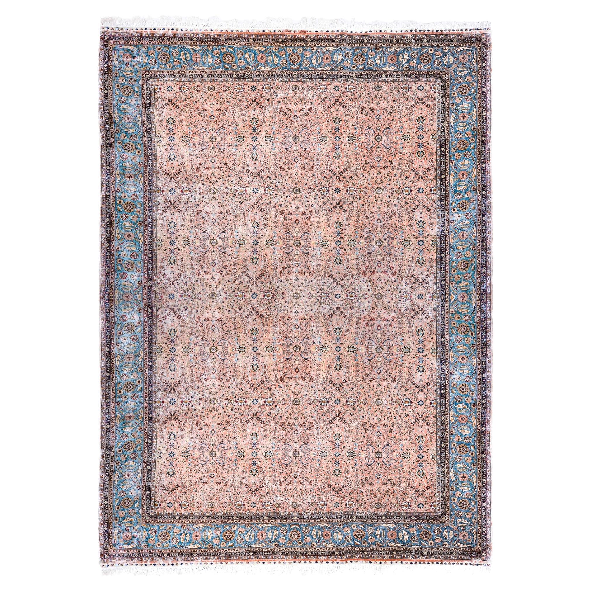 Antique Signed Hereke Silk Rug - Mid 20th Century