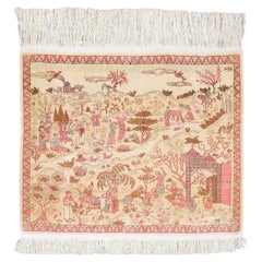 Signed Hereke Silk Rug - Mid 20th Century