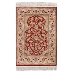 Signed Hereke Silk Rug - Mid 20th Century